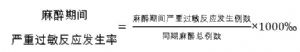 麻醉期间严重过敏反应发生率