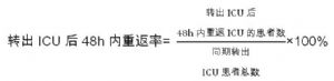 轉出ICU後48h內重返率