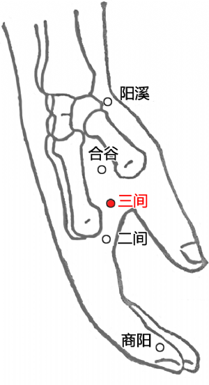 三間穴的位置