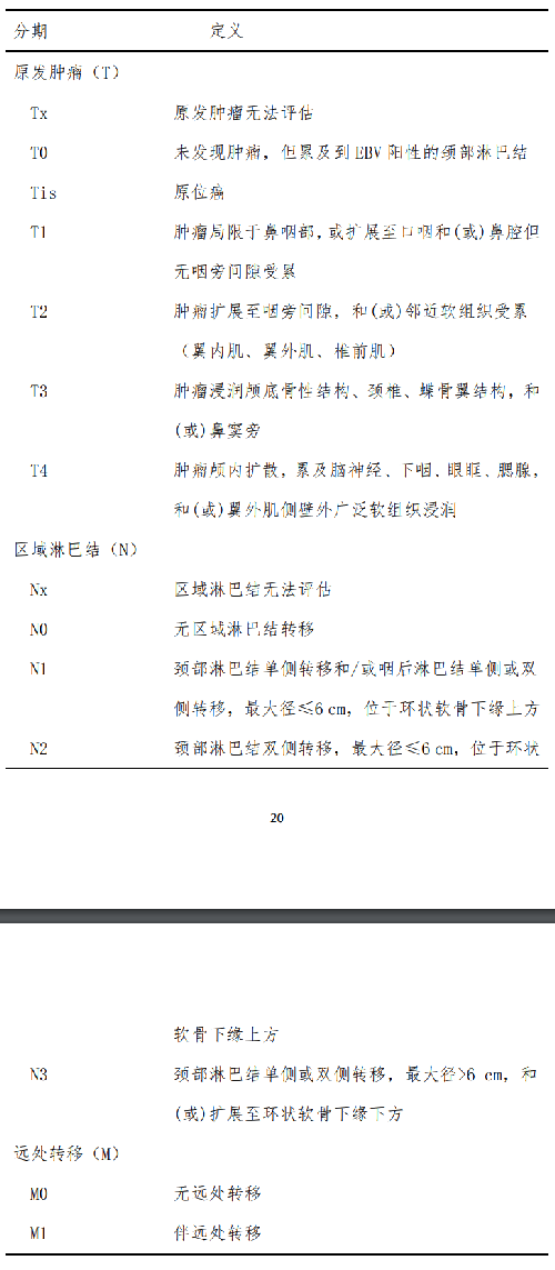 鼻咽癌 TNM 分期
