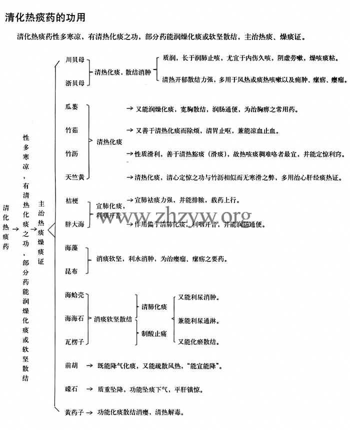 清化热痰药的功用