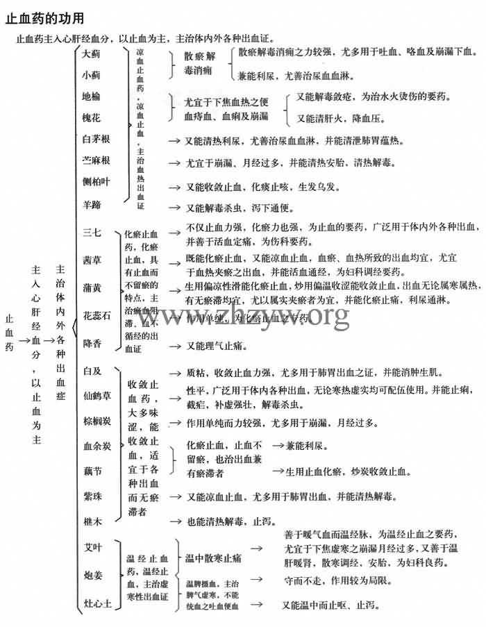 止血药的功用