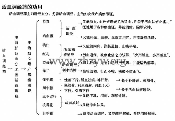 活血调经药的功用